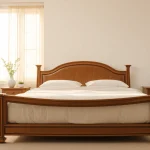 Stylish bed frame queen showcases elegant design and cozy atmosphere in a serene bedroom.