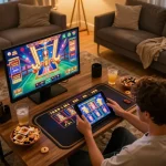 Engaging gameplay at home with link vào Bet88 không bị chặn displayed on a tablet screen, inviting atmosphere