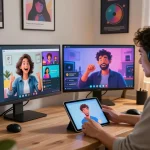 Engaging moment showcasing CrushOn AI characters in interactive chat environment, highlighting vibrant user experiences.
