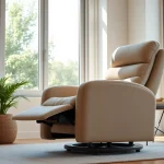 Experience comfort with this stylish lift recliner chair in a bright living room setting.