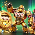 Engage with exciting gameplay at casinos with bonus buys featuring a golden gorilla mech.