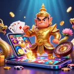 Experience nk88 exhilarating gameplay with a vibrant scene of thrilling slot wins and animated casino elements.