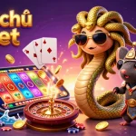 Play exciting casino games at trang chủ 11bet with vibrant 3D illustration showcasing Medusa and a warrior mouse.