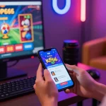 Engaged user exploring the KO66 app in a vibrant online gaming environment.