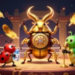 Engage in thrilling DEBET game action with a vibrant arena scene populated by colorful characters.
