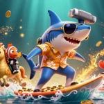 Experience thrilling wins at man88, where a hammer-head shark surfs on gold coins!