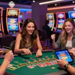 Players enjoying credit card casino games at thegbhouse.co.uk with vibrant slot machines and live dealers.