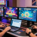 Credit card gaming experience at https://fimltd.co.uk with engaged player, modern setup, and vibrant digital slots.
