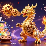 Engage with lucky88z's vibrant 3D casino illustration showcasing a golden dragon and dynamic gaming elements.