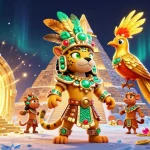 Experience the thrill of wins at KO66 com with a dazzling 3D casino scene featuring treasures.