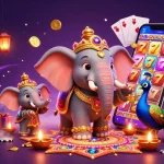SC88 showcases a vibrant scene with a Diwali-themed elephant and casino games, celebrating festive play.