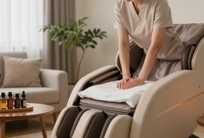 Experience premium 오산출장마사지 at home with a professional therapist surrounded by a serene setting and calming elements.